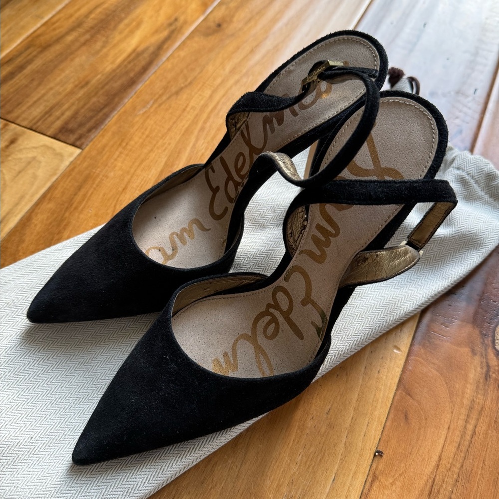 Sam Edelman Black High Heel Ankle Strap Shoes
